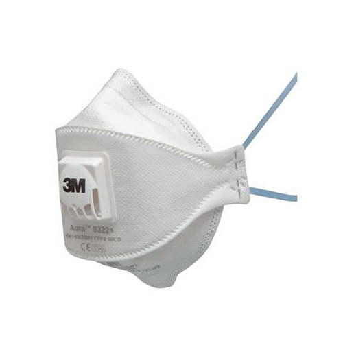 WORKWEAR, SAFETY & CORPORATE CLOTHING SPECIALISTS  - 3M Particulate Disp Respirator 9322A+P2 Flat Fold with Valve (Box 10)