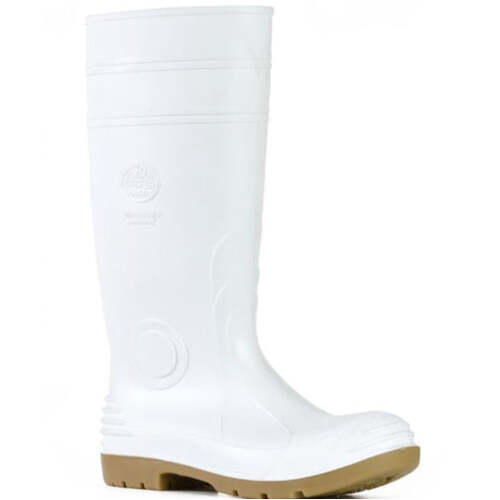 WORKWEAR, SAFETY & CORPORATE CLOTHING SPECIALISTS  - Jobmaster 2 Gumboots - White / Gristle PVC 400mm Safety Gumboot