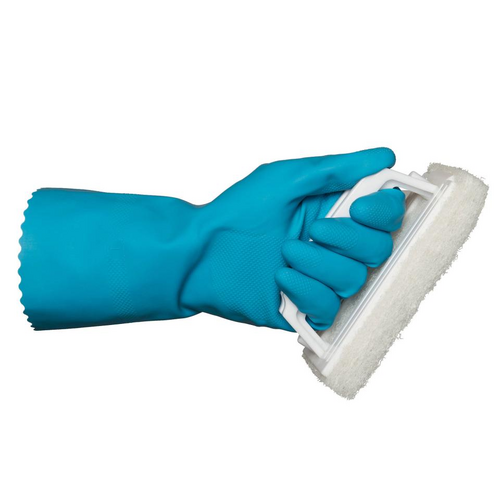 WORKWEAR, SAFETY & CORPORATE CLOTHING SPECIALISTS  - Silverlined Rubber Gloves - Single - Blue - S (7-7.5)