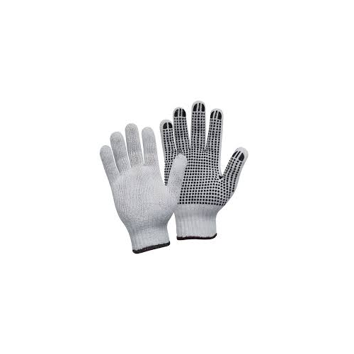 WORKWEAR, SAFETY & CORPORATE CLOTHING SPECIALISTS  - Bastion polycotton Gloves w Black PVC Dots