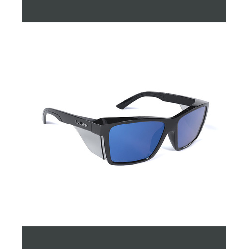 WORKWEAR, SAFETY & CORPORATE CLOTHING SPECIALISTS  - STKS 420 -Cobalt Mirror Polarized PC Lens -AS - Black Gloss PC Temples/Frame