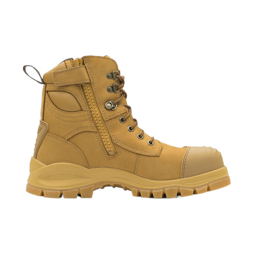 WORKWEAR, SAFETY & CORPORATE CLOTHING SPECIALISTS  - Wheat water resistant nubuck lace up/zip ankle safety boot