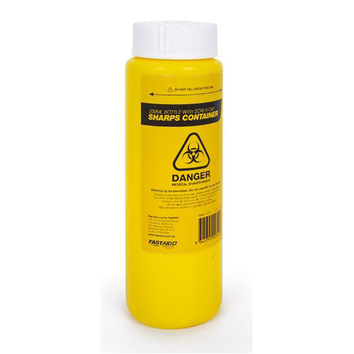 WORKWEAR, SAFETY & CORPORATE CLOTHING SPECIALISTS  - Sharps Container, Plastic, 250Ml, Yellow