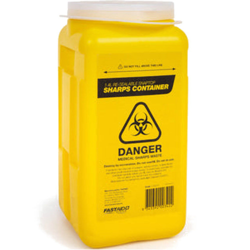 WORKWEAR, SAFETY & CORPORATE CLOTHING SPECIALISTS  - SHARPS CONTAINER, PLASTIC, 1.4L, YELLOW