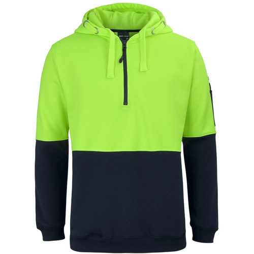 WORKWEAR, SAFETY & CORPORATE CLOTHING SPECIALISTS  - JB's HV 1/2 ZIP FLEECY HOODIE