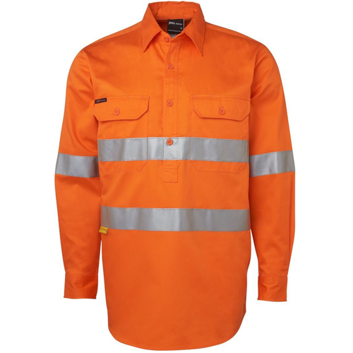 WORKWEAR, SAFETY & CORPORATE CLOTHING SPECIALISTS  - JB's HI VIS (D+N) CLOSE FRONT L/S SHIRT 190G