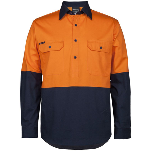 WORKWEAR, SAFETY & CORPORATE CLOTHING SPECIALISTS  - JB's HV (D+N) CLOSE FRONT L/S 150G W/SHIRT