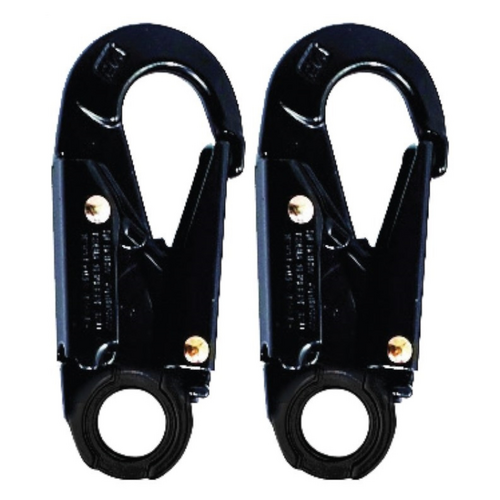 WORKWEAR, SAFETY & CORPORATE CLOTHING SPECIALISTS  - Shock Absorbing Webbing Lanyard Single Leg; 2 x Snap Hook 1.0M Length