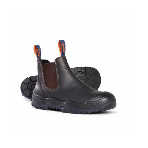 WORKWEAR, SAFETY & CORPORATE CLOTHING SPECIALISTS  - Claret Oil Kip Premium Elastic Sided Boot w/ Scuff Cap-Oil Kip-7.5