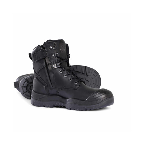 WORKWEAR, SAFETY & CORPORATE CLOTHING SPECIALISTS  - Black High Ankle ZipSider Boot w/ Scuff Cap