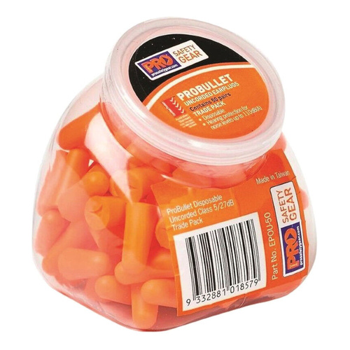 WORKWEAR, SAFETY & CORPORATE CLOTHING SPECIALISTS  - Probullet Disposable Uncorded Earplugs 50 Pack Uncorded