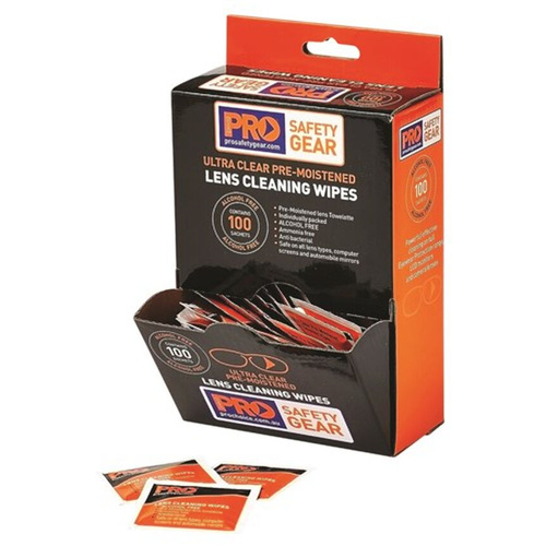 WORKWEAR, SAFETY & CORPORATE CLOTHING SPECIALISTS  - Lens Cleaning Wipe - Alcohol Free 100 Pack
