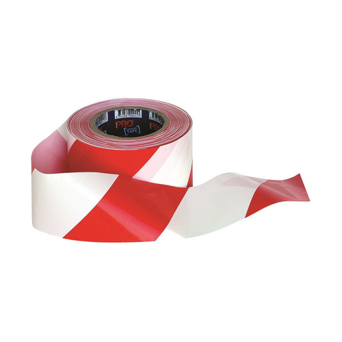 WORKWEAR, SAFETY & CORPORATE CLOTHING SPECIALISTS  - Barricade Tape - 100m x 75mm Red & White