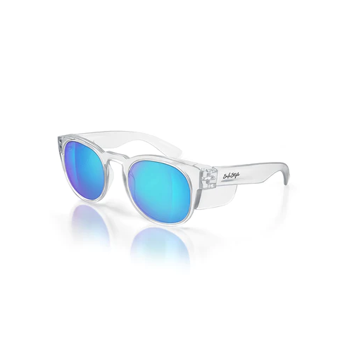 WORKWEAR, SAFETY & CORPORATE CLOTHING SPECIALISTS  - Cruisers Clear Frame/Mirror Blue Polarised UV400 - Polarised - One Size