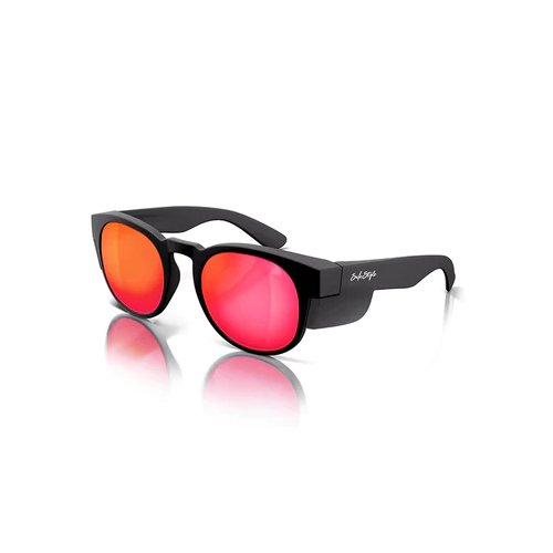 WORKWEAR, SAFETY & CORPORATE CLOTHING SPECIALISTS  - Cruisers Matte Black Frame/Mirror Red Polarised UV400 - Polarised - One Size
