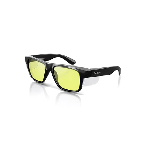 WORKWEAR, SAFETY & CORPORATE CLOTHING SPECIALISTS  - Fusions Black Frame/Yellow Lens