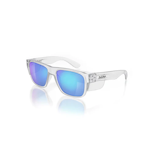 WORKWEAR, SAFETY & CORPORATE CLOTHING SPECIALISTS  - Fusions Clear Frame/Mirror Blue Polarised UV400
