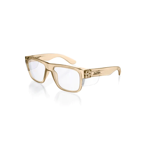 WORKWEAR, SAFETY & CORPORATE CLOTHING SPECIALISTS  - Fusions Champagne Frame/ Clear UV400 Lens
