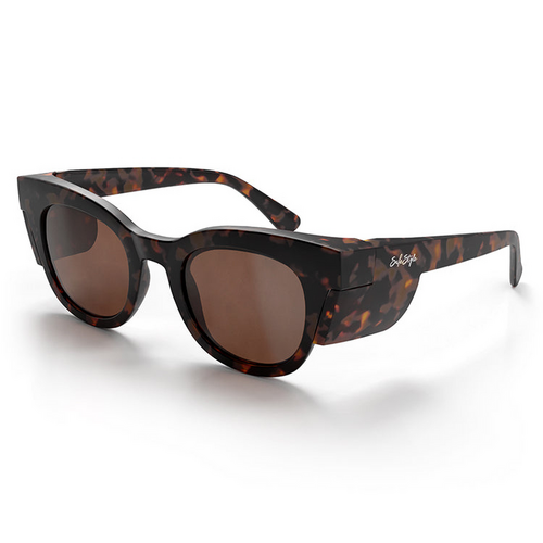 WORKWEAR, SAFETY & CORPORATE CLOTHING SPECIALISTS  - Harps Matte Tort Frame Brown Polarised Lens