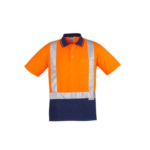 WORKWEAR, SAFETY & CORPORATE CLOTHING SPECIALISTS  - Mens Hi Vis Spliced S/S Polo - Shoulder Taped