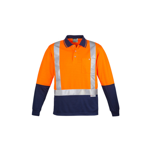 WORKWEAR, SAFETY & CORPORATE CLOTHING SPECIALISTS  - Mens Hi Vis Spliced L/S Polo - Shoulder Taped